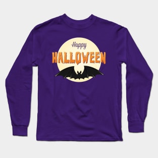 Happy Halloween - Scary Bat in Moonlight Long Sleeve T-Shirt